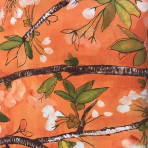Cherry Blossom in Apricot by Laura Gunn for Michael Miller
