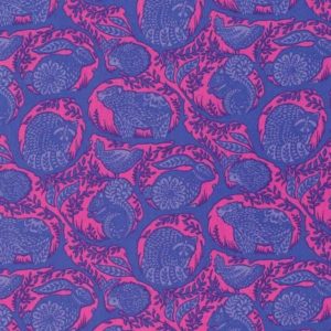 Tula Pink Slow & Steady Collection ~ Grandstand in Blue Raspberry ~ 1/2 yard