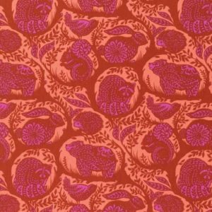 Tula Pink Slow & Steady Collection ~ Grandstand in Orange Crush ~ 1/2 yard
