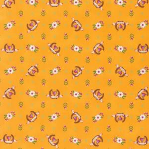 Tula Pink Slow & Steady Collection ~ Winners Circle in Orange Crush ~ 1/2 yard